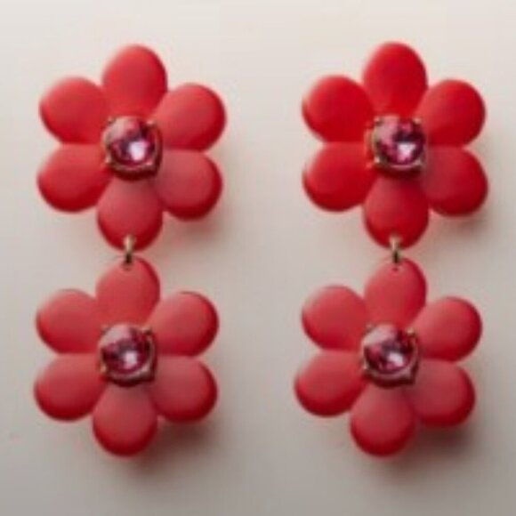 Kate Spade New York X Target Red Flower Earrings 1 Pair, in box, no cover NWT - Picture 2 of 6